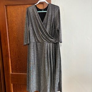 Silver Glittery Dress, Mid-Sleeve
